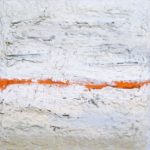 Traces in the stone 2, 50x50, mixed media on wood panel