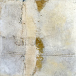 Traces in stone 1, 50x50,mixed media on wood panel