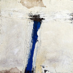 Traces in stone 3, 50x50,mixed media on wood panel