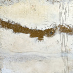 Traces in stone 5, 50x50,mixed media on wood panel
